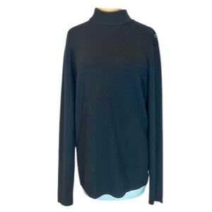 Victoronix Swiss Army Black Wool Mock Turtleneck Size Large